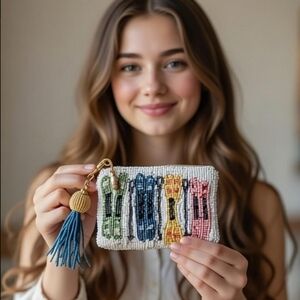 Handmade Beaded Coin Purse NWT